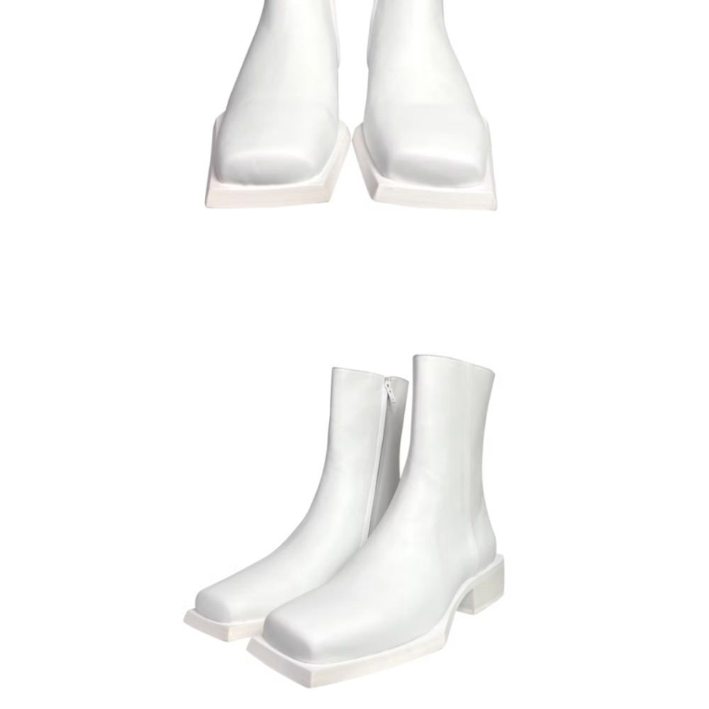 Stylish Reese Square White Men's Boots - Picture 7 of 12
